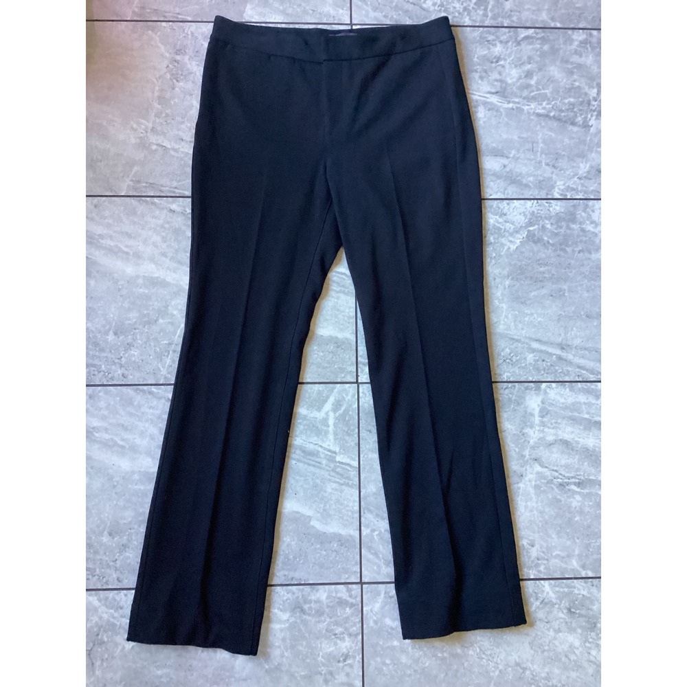 NYDJ Los Angeles Black Ponte Knit Straight Leg Trousers Size 6 High Rise Pants